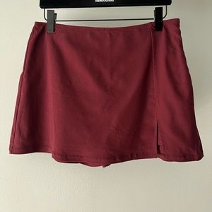Wild Fable High Rise Bodycon Burgundy Mini Skort